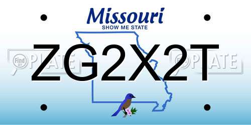ZG2X2T Missouri License Plate
