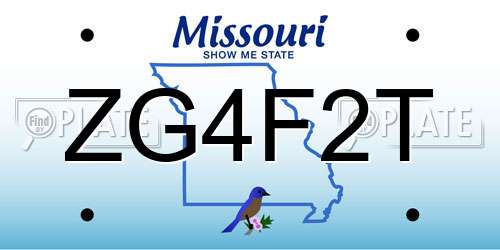 ZG4F2T Missouri License Plate