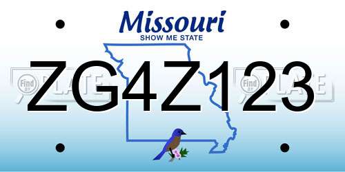 ZG4Z123 Missouri License Plate