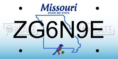 ZG6N9E Missouri License Plate