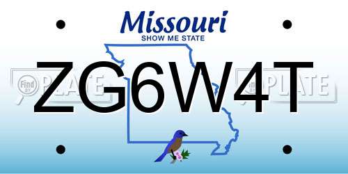ZG6W4T Missouri License Plate