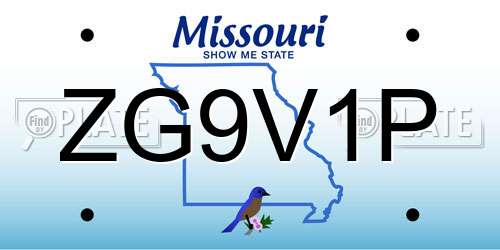 ZG9V1P Missouri License Plate