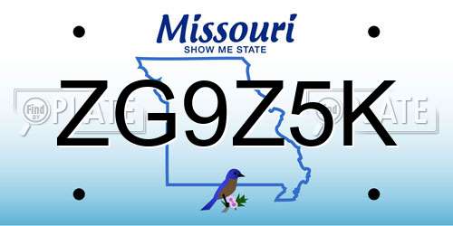 ZG9Z5K Missouri License Plate