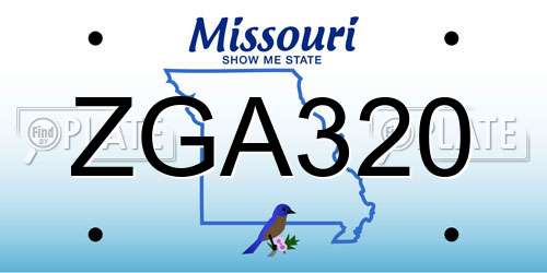 ZGA320 Missouri License Plate