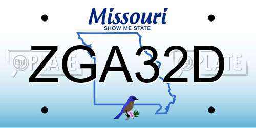 ZGA32D Missouri License Plate