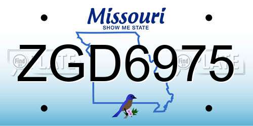 ZGD6975 Missouri License Plate