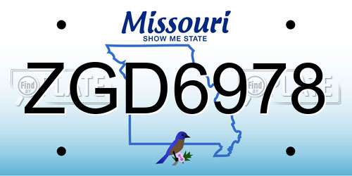 ZGD6978 Missouri License Plate