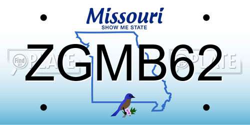 ZGMB62 Missouri License Plate