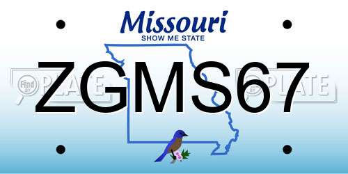 ZGMS67 Missouri License Plate