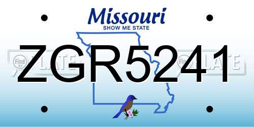 ZGR5241 Missouri License Plate