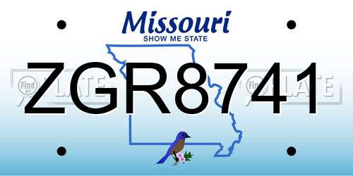 ZGR8741 Missouri License Plate
