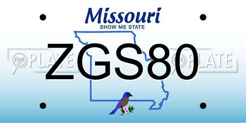 ZGS80 Missouri License Plate
