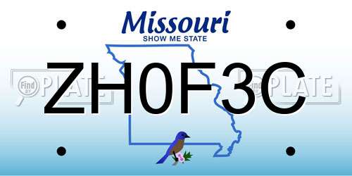 ZH0F3C Missouri License Plate