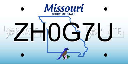 ZH0G7U Missouri License Plate