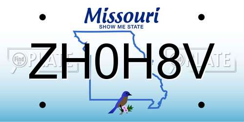 ZH0H8V Missouri License Plate
