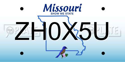 ZH0X5U Missouri License Plate