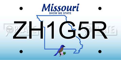 ZH1G5R Missouri License Plate