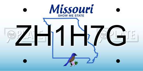 ZH1H7G Missouri License Plate