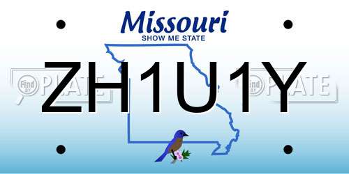 ZH1U1Y Missouri License Plate