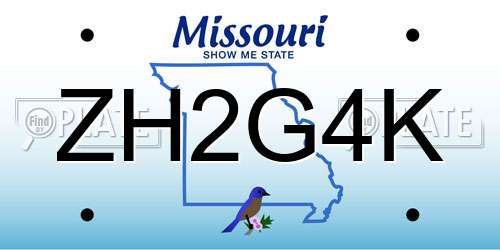 ZH2G4K Missouri License Plate