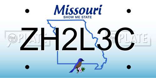 ZH2L3C Missouri License Plate