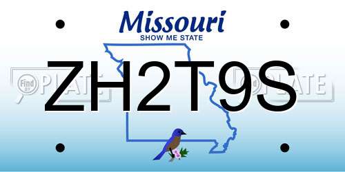ZH2T9S Missouri License Plate