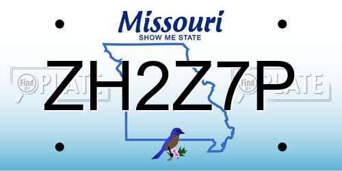 ZH2Z7P Missouri License Plate
