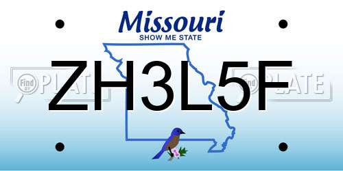 ZH3L5F Missouri License Plate