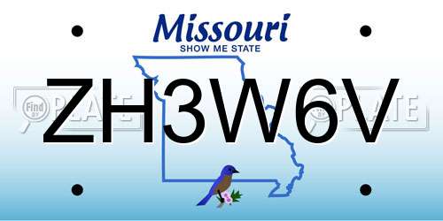 ZH3W6V Missouri License Plate