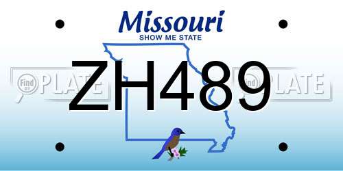 ZH489 Missouri License Plate