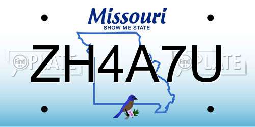 ZH4A7U Missouri License Plate