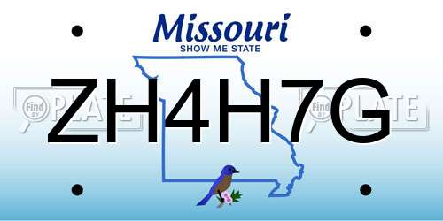ZH4H7G Missouri License Plate