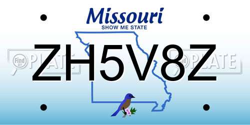 ZH5V8Z Missouri License Plate