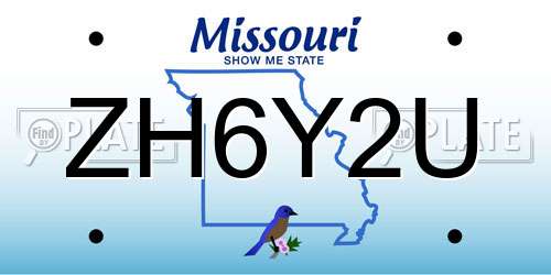 ZH6Y2U Missouri License Plate