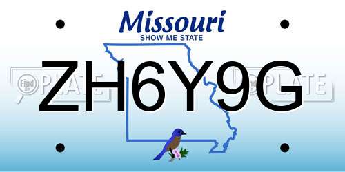 ZH6Y9G Missouri License Plate
