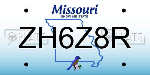 ZH6Z8R Missouri License Plate