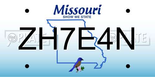 ZH7E4N Missouri License Plate