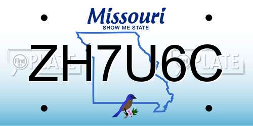 ZH7U6C Missouri License Plate