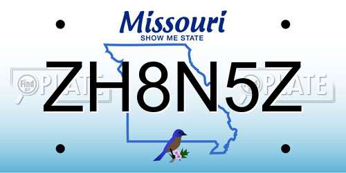 ZH8N5Z Missouri License Plate