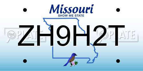 ZH9H2T Missouri License Plate