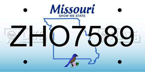 ZHO7589 Missouri License Plate