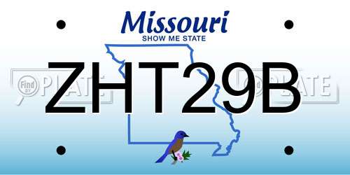 ZHT29B Missouri License Plate