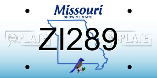 ZI289 Missouri License Plate