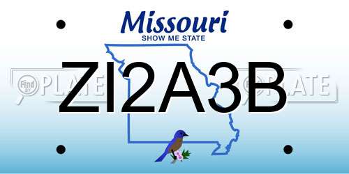 ZI2A3B Missouri License Plate