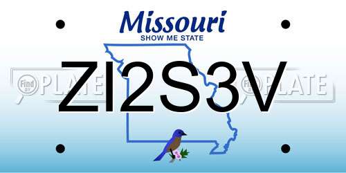 ZI2S3V Missouri License Plate