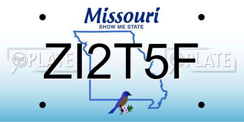 ZI2T5F Missouri License Plate