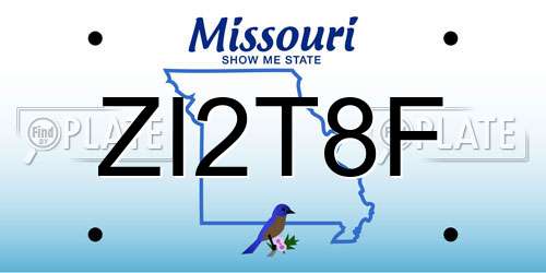 ZI2T8F Missouri License Plate