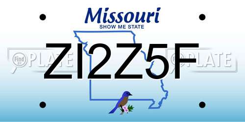 ZI2Z5F Missouri License Plate