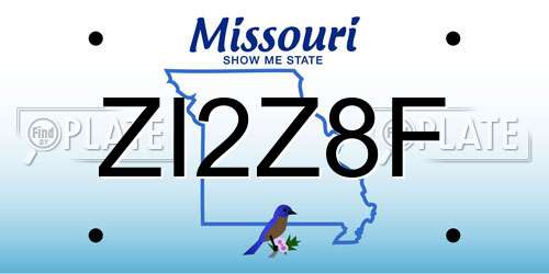 ZI2Z8F Missouri License Plate