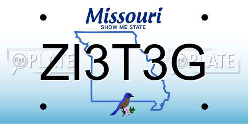 ZI3T3G Missouri License Plate